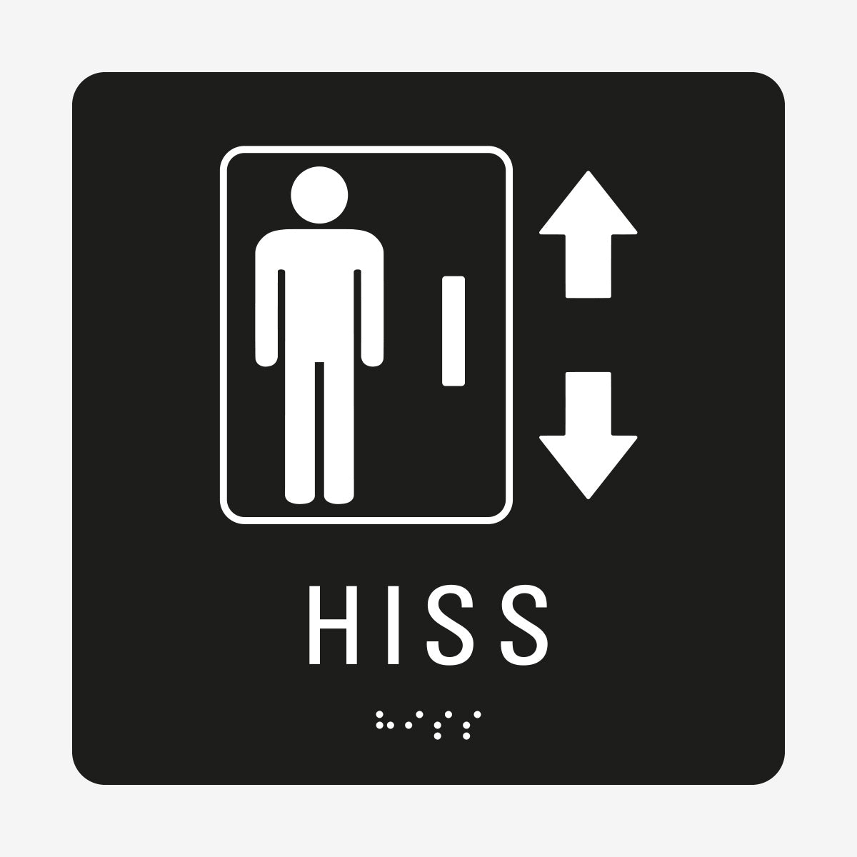 Taktil skylt m. brailleskrift HISS en Skylt från Nordisk skylt