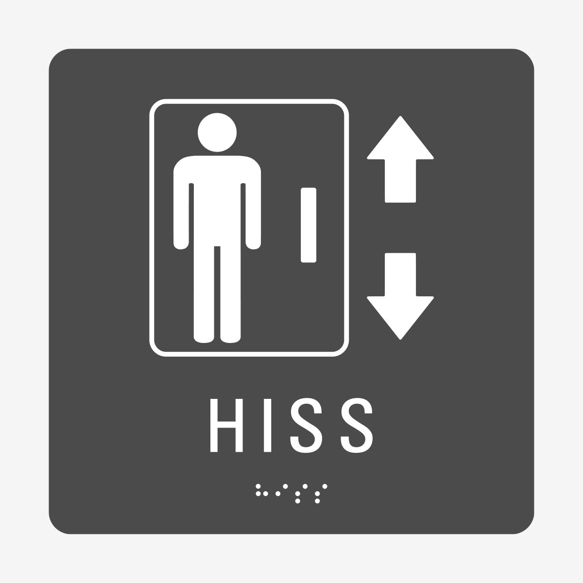 Taktil skylt m. brailleskrift HISS en Skylt från Nordisk skylt