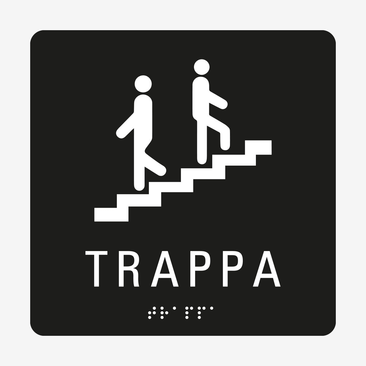 Taktil skylt m. brailleskrift TRAPPA en Skylt från Nordisk skylt