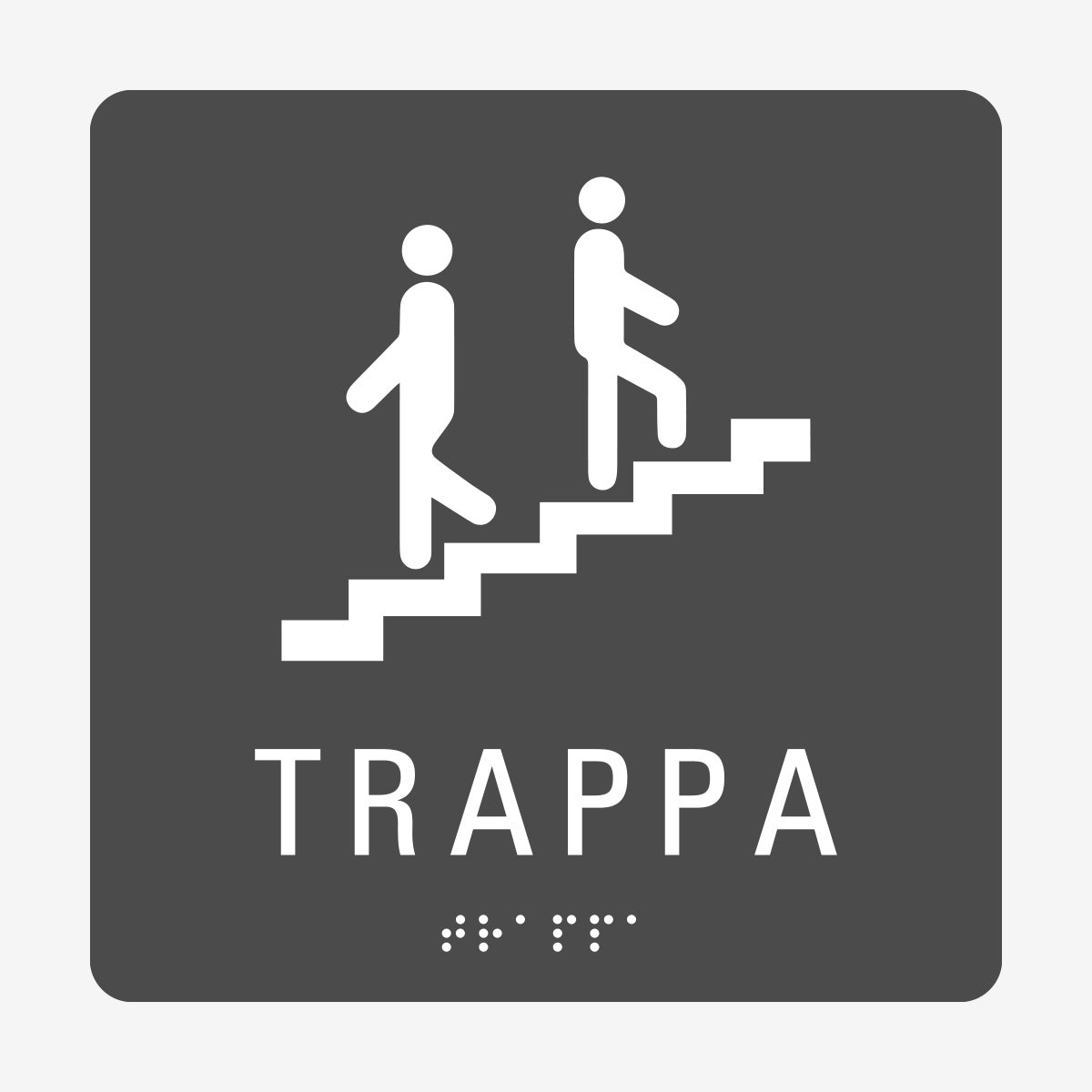 Taktil skylt m. brailleskrift TRAPPA en Skylt från Nordisk skylt