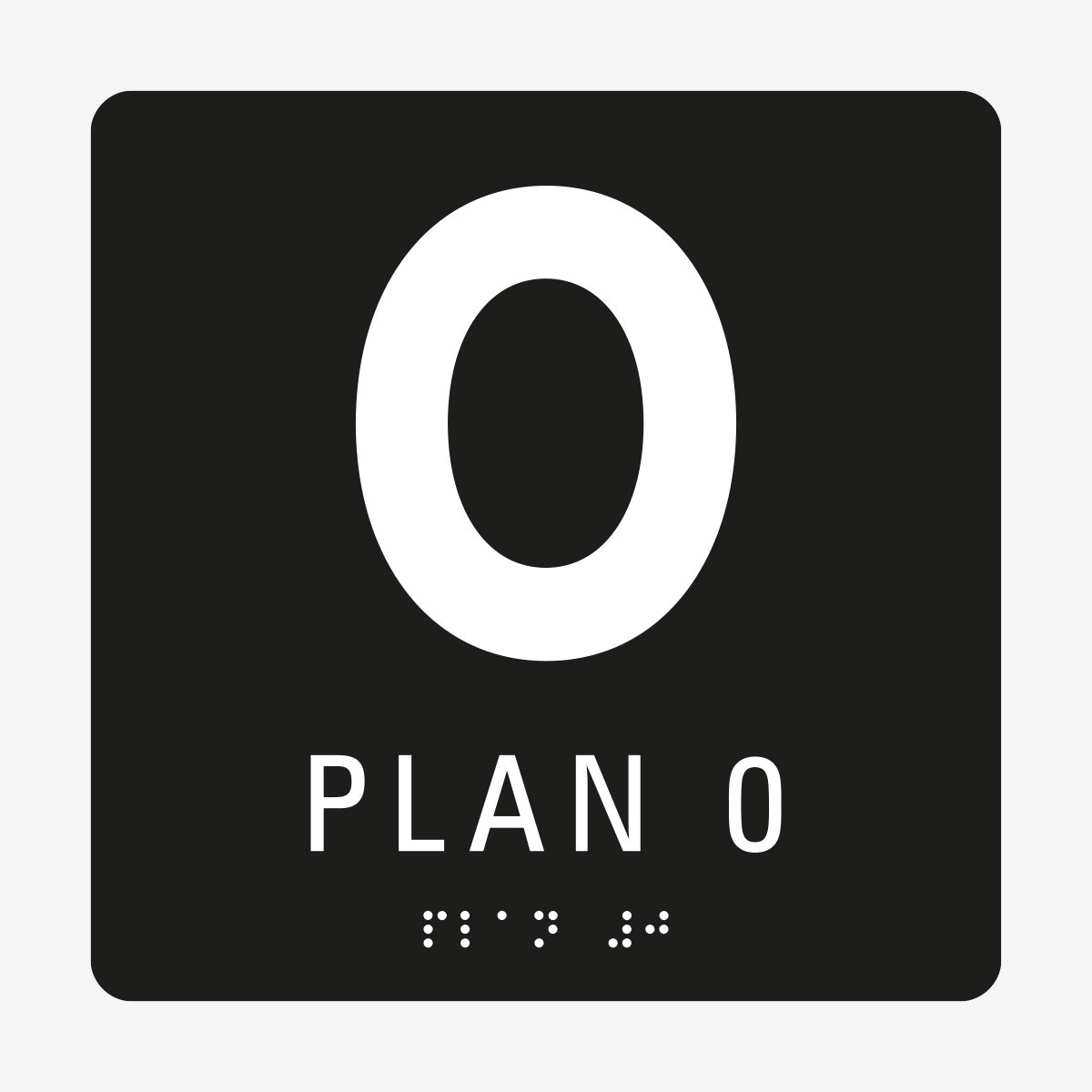 Taktil skylt m. brailleskrift PLAN 0 en Skylt från Nordisk skylt