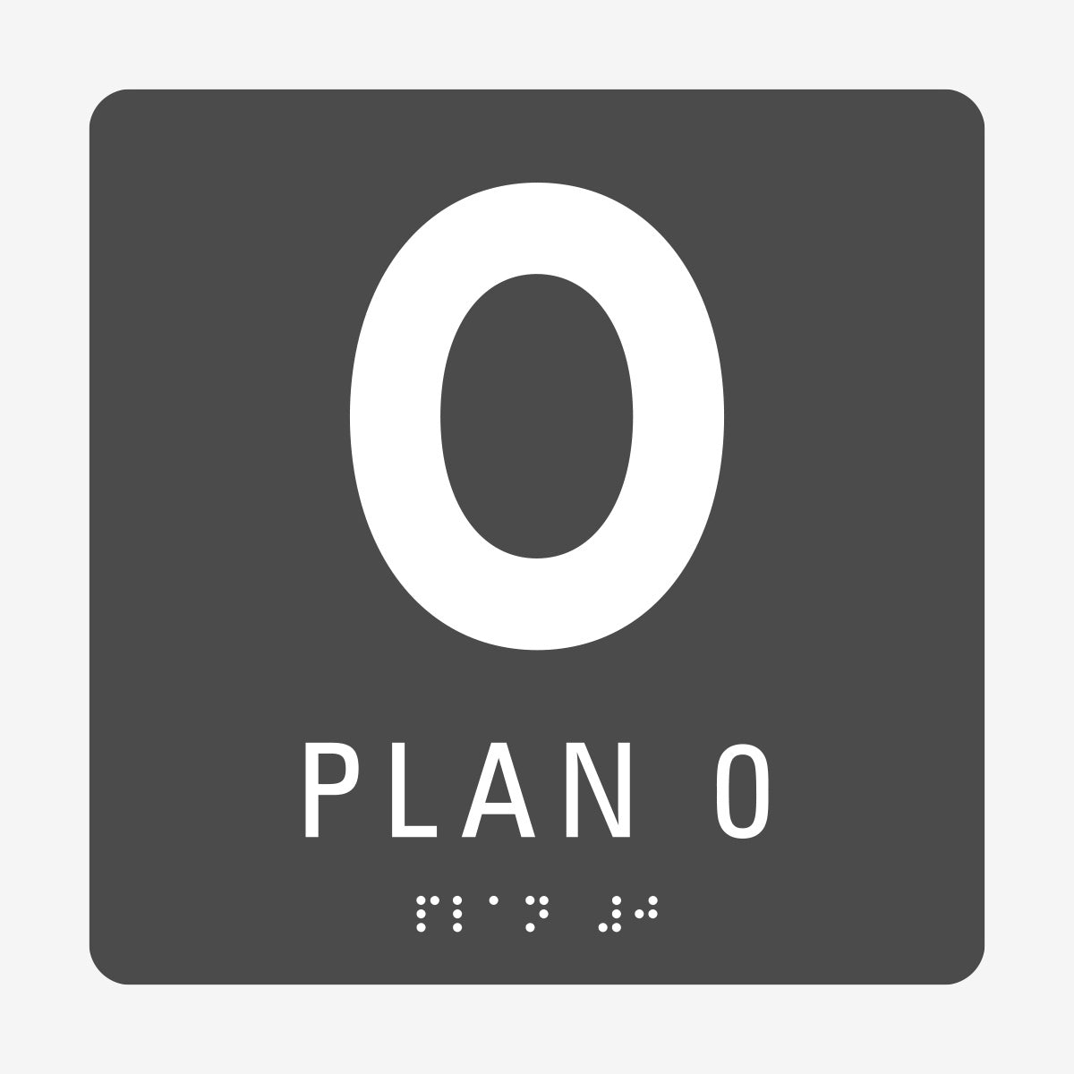 Taktil skylt m. brailleskrift PLAN 0 en Skylt från Nordisk skylt