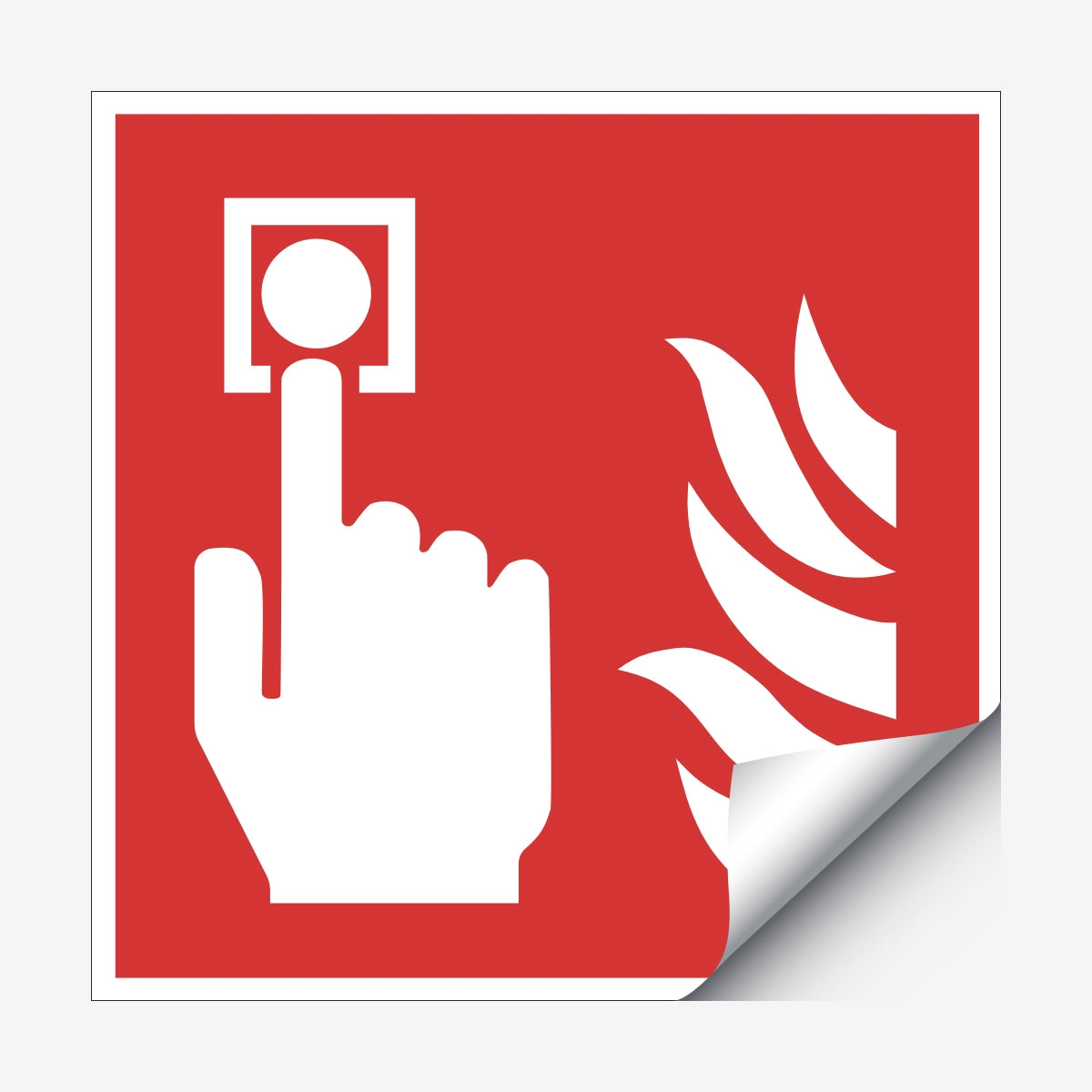 Brandlarmsknapp ISO en Skylt från Nordisk skylt