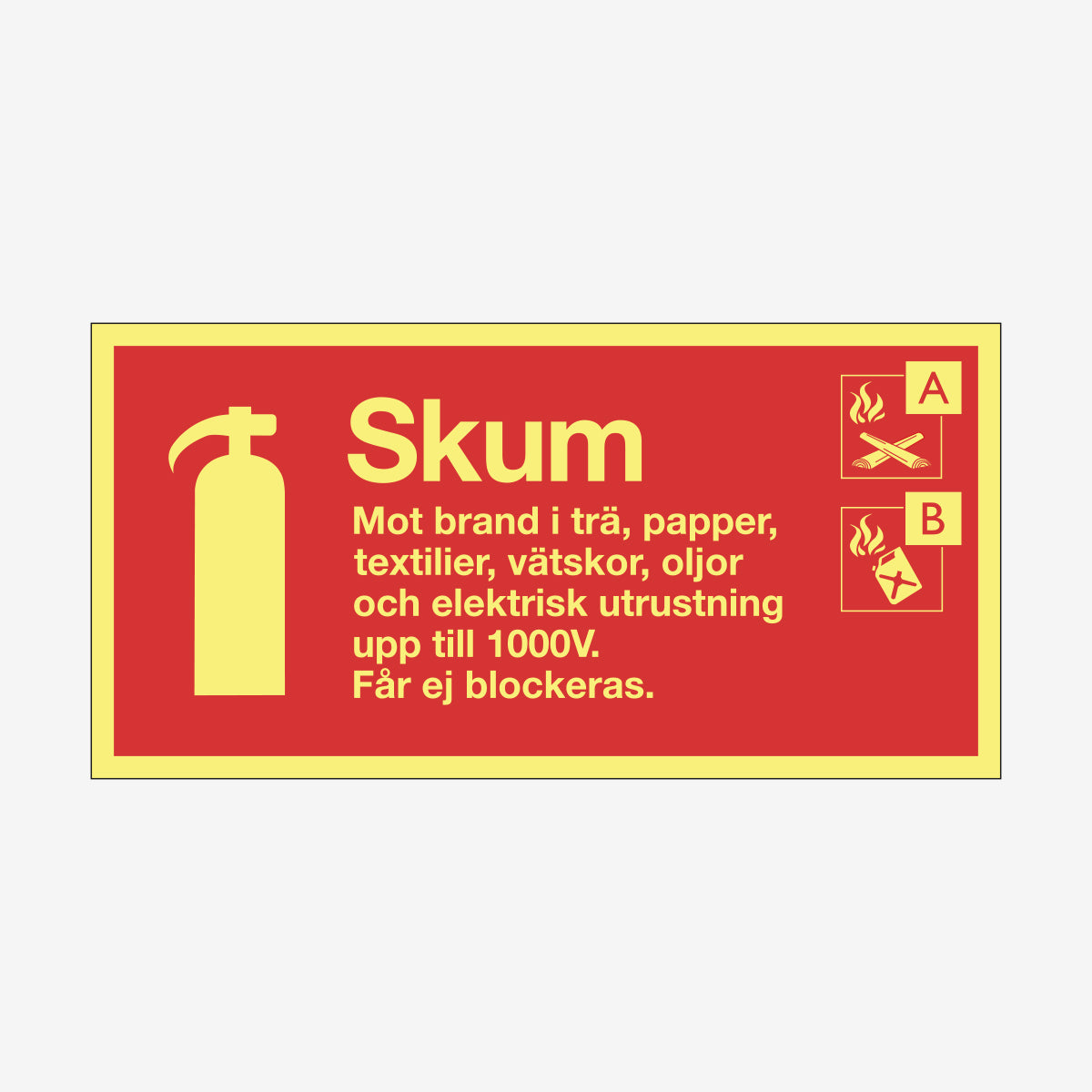 Typskylt Skum en Skylt från Nordisk skylt