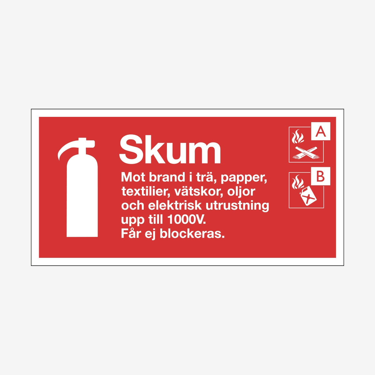 Typskylt Skum en Skylt från Nordisk skylt