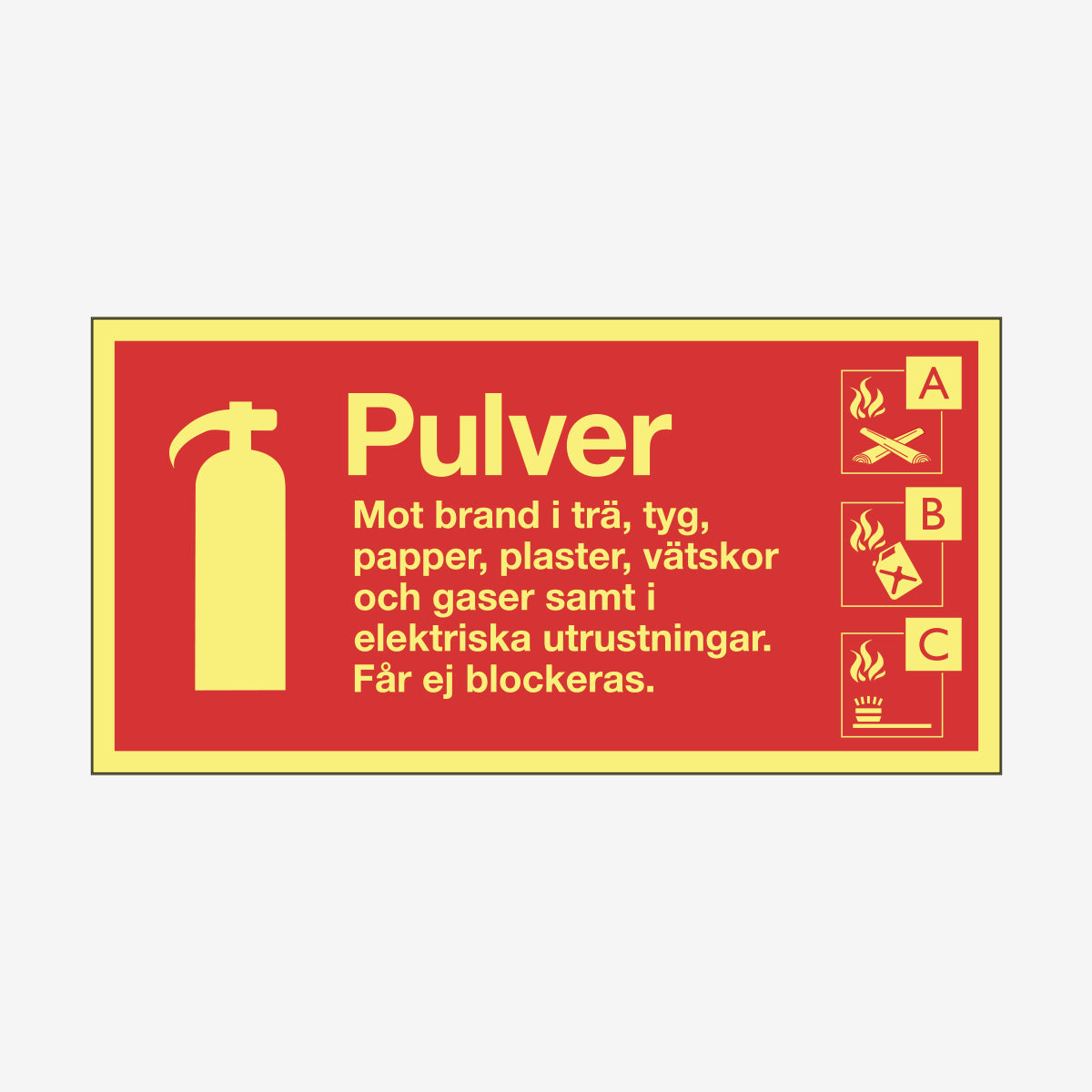 Typskylt Pulver en Skylt från Nordisk skylt