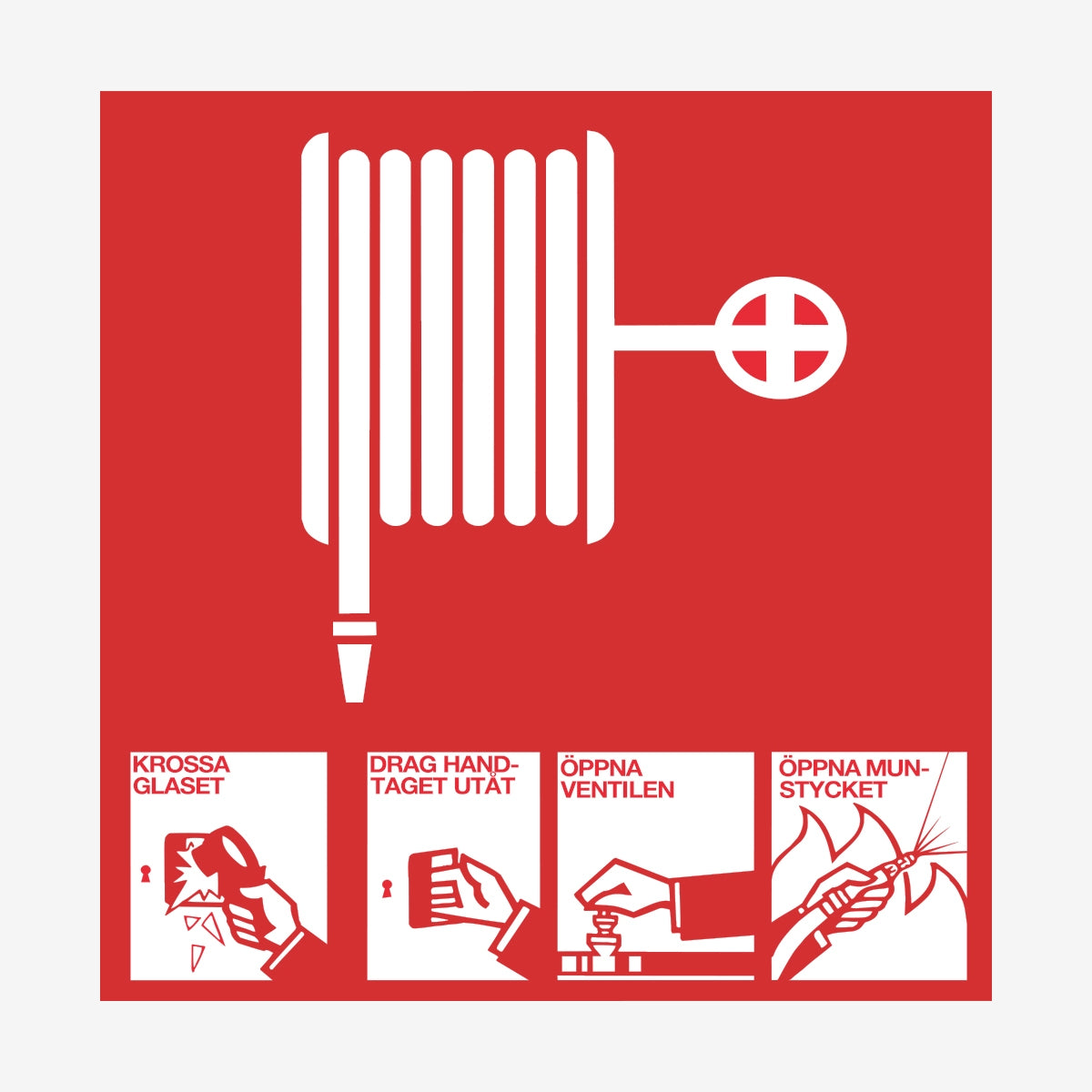 Inomhusbrandpost m instruktioner en Skylt från Nordisk skylt