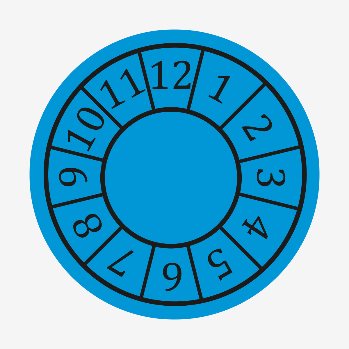 Årsklocka serviceetikett en Brandskydd från Nordisk skylt