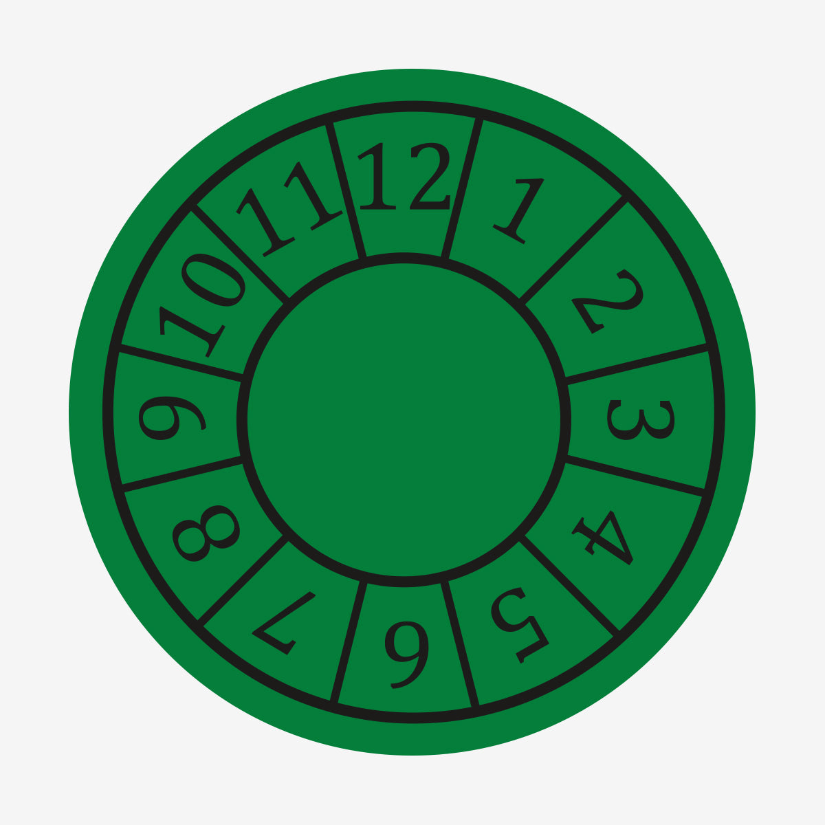 Årsklocka serviceetikett en Brandskydd från Nordisk skylt