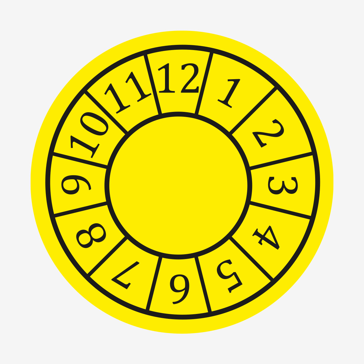 Årsklocka serviceetikett en Brandskydd från Nordisk skylt