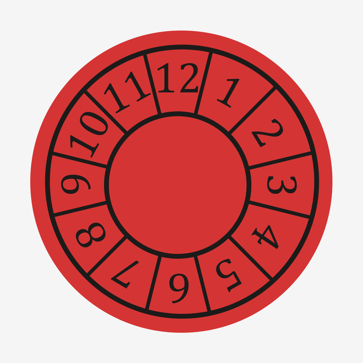 Årsklocka serviceetikett en Brandskydd från Nordisk skylt