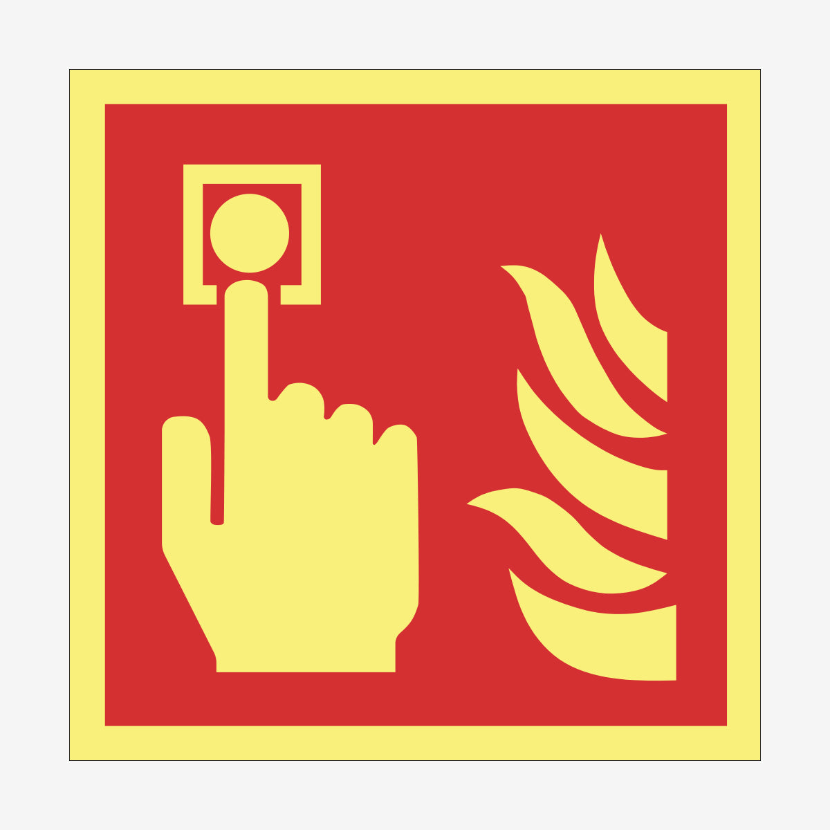 Brandlarmsknapp ISO en Skylt från Nordisk skylt