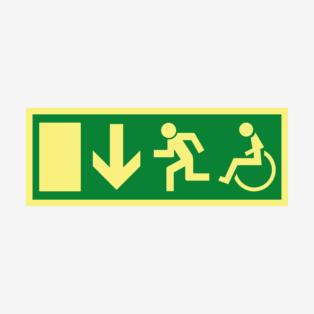 Funktionshindrade nödut ovan en Skylt från Nordisk skylt