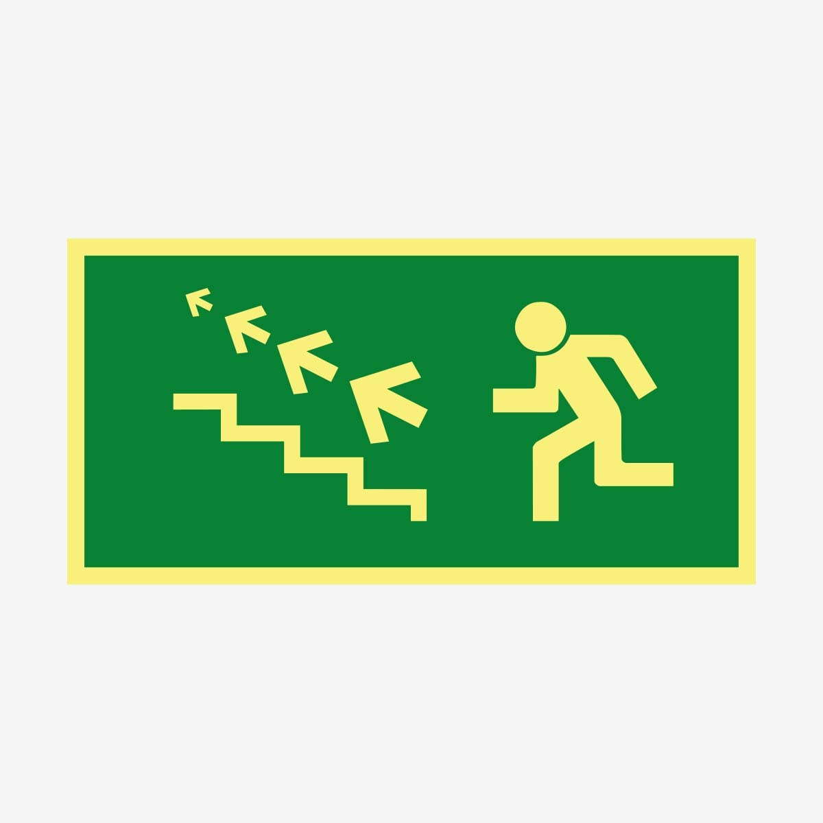 Nödut vänster trappa upp en Skylt från Nordisk skylt