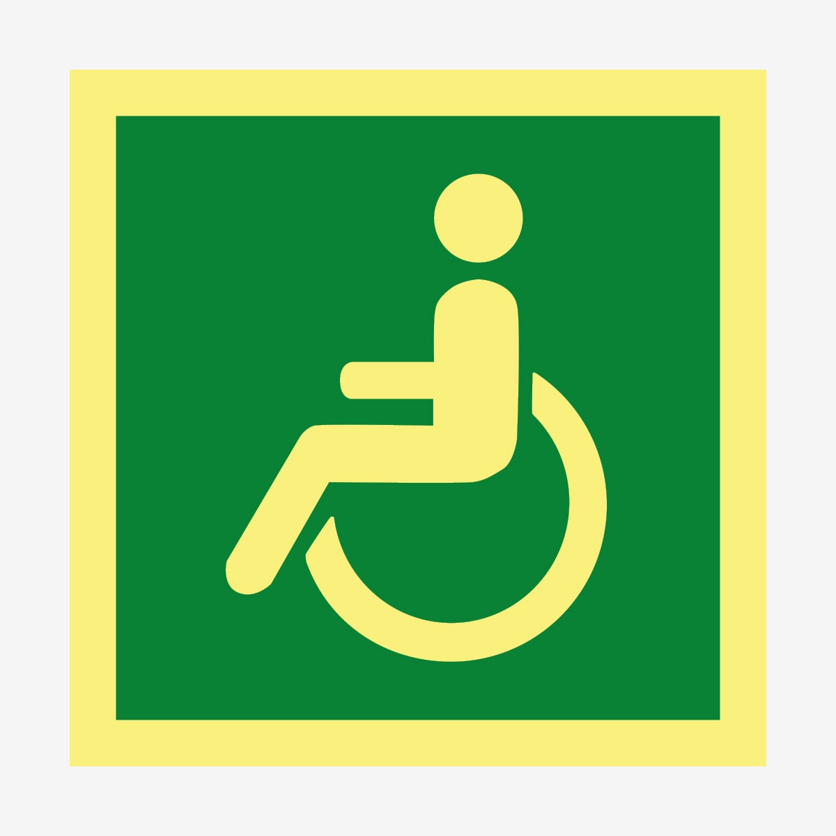 Funktionshindrade nödut vänster en Skylt från Nordisk skylt