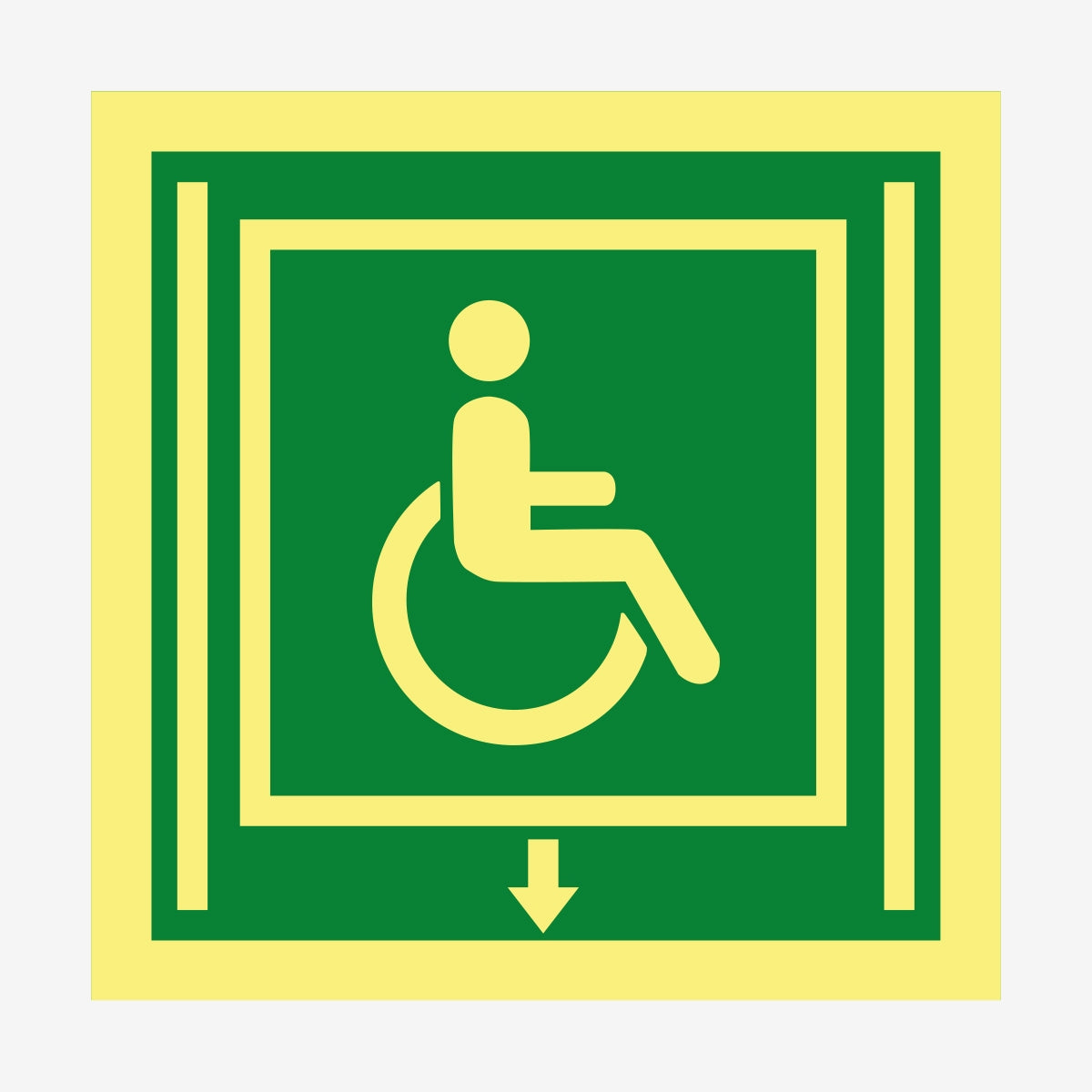 Funktionshindrade säker hiss en Skylt från Nordisk skylt