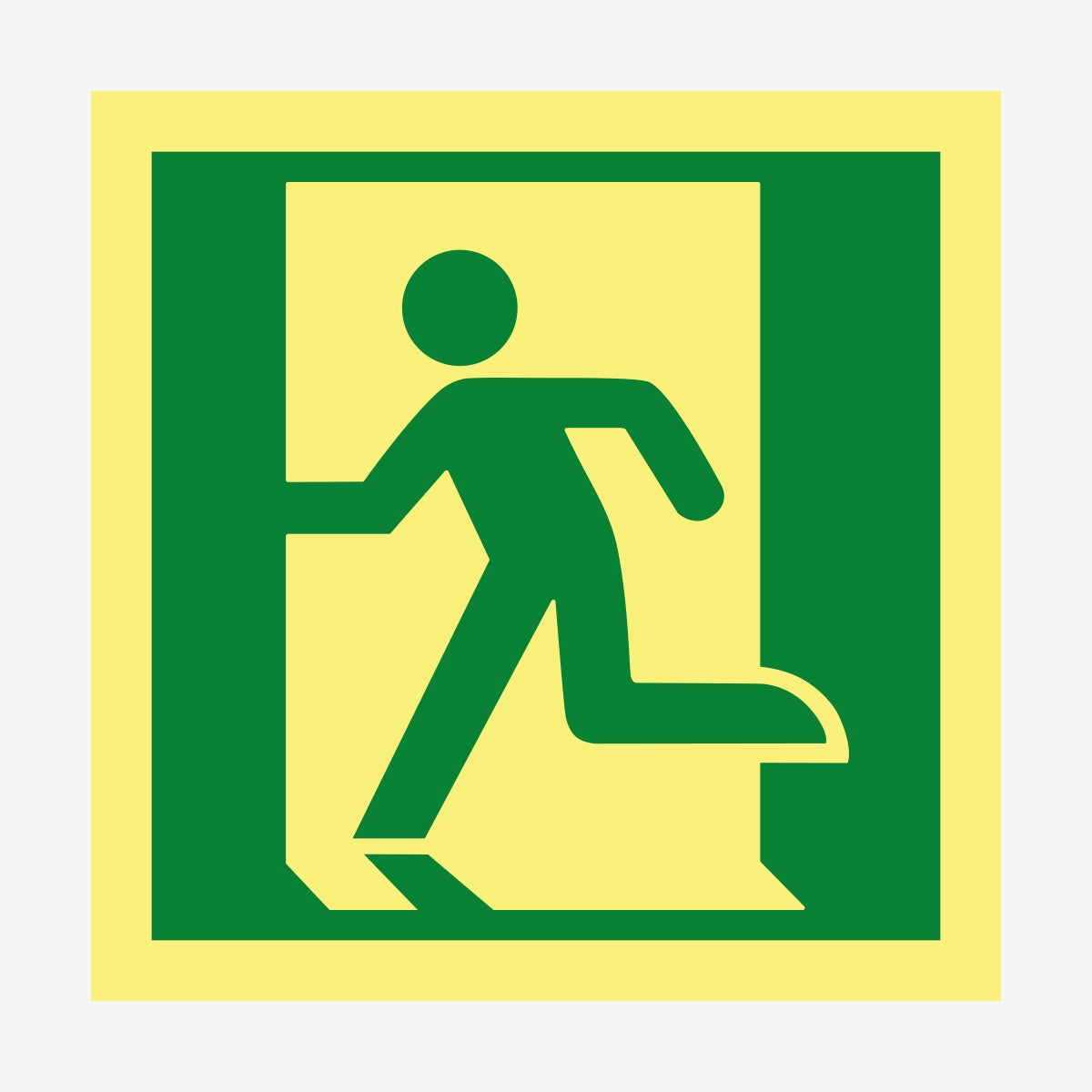 Nödut vänster ISO en Skylt från Nordisk skylt