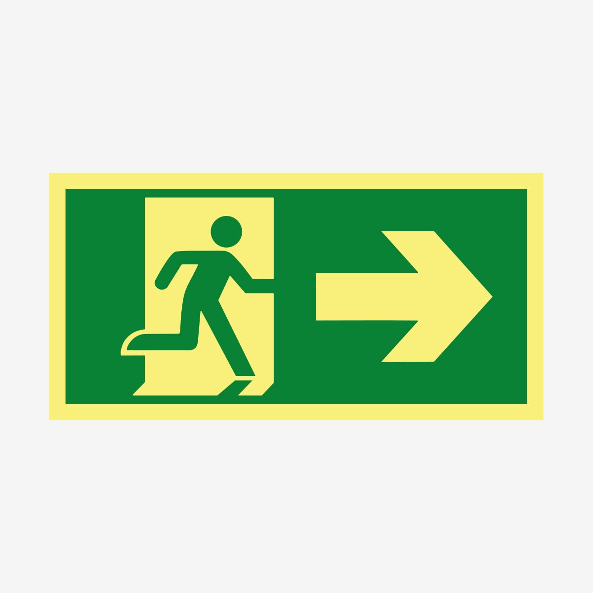 Nödut höger ISO en Skylt från Nordisk skylt