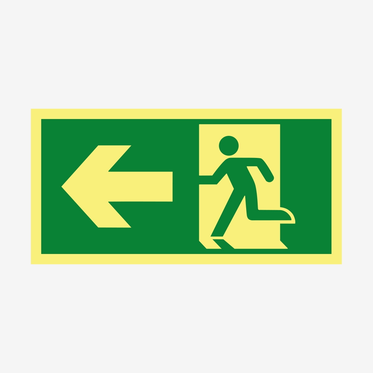 Nödut vänster ISO en Skylt från Nordisk skylt