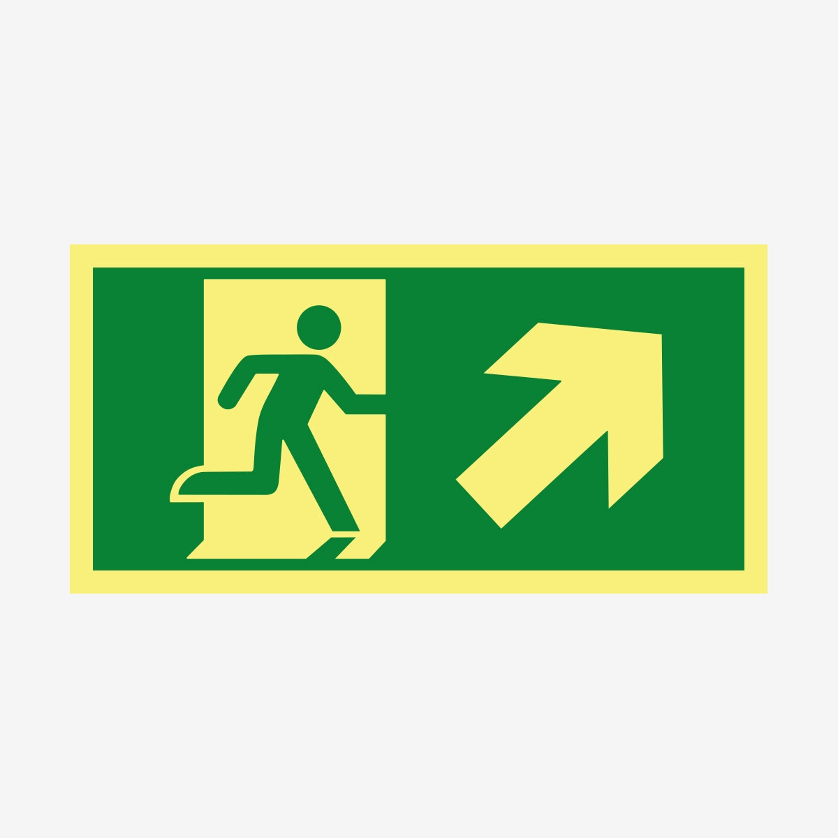 Nödut höger trappa upp ISO en Skylt från Nordisk skylt