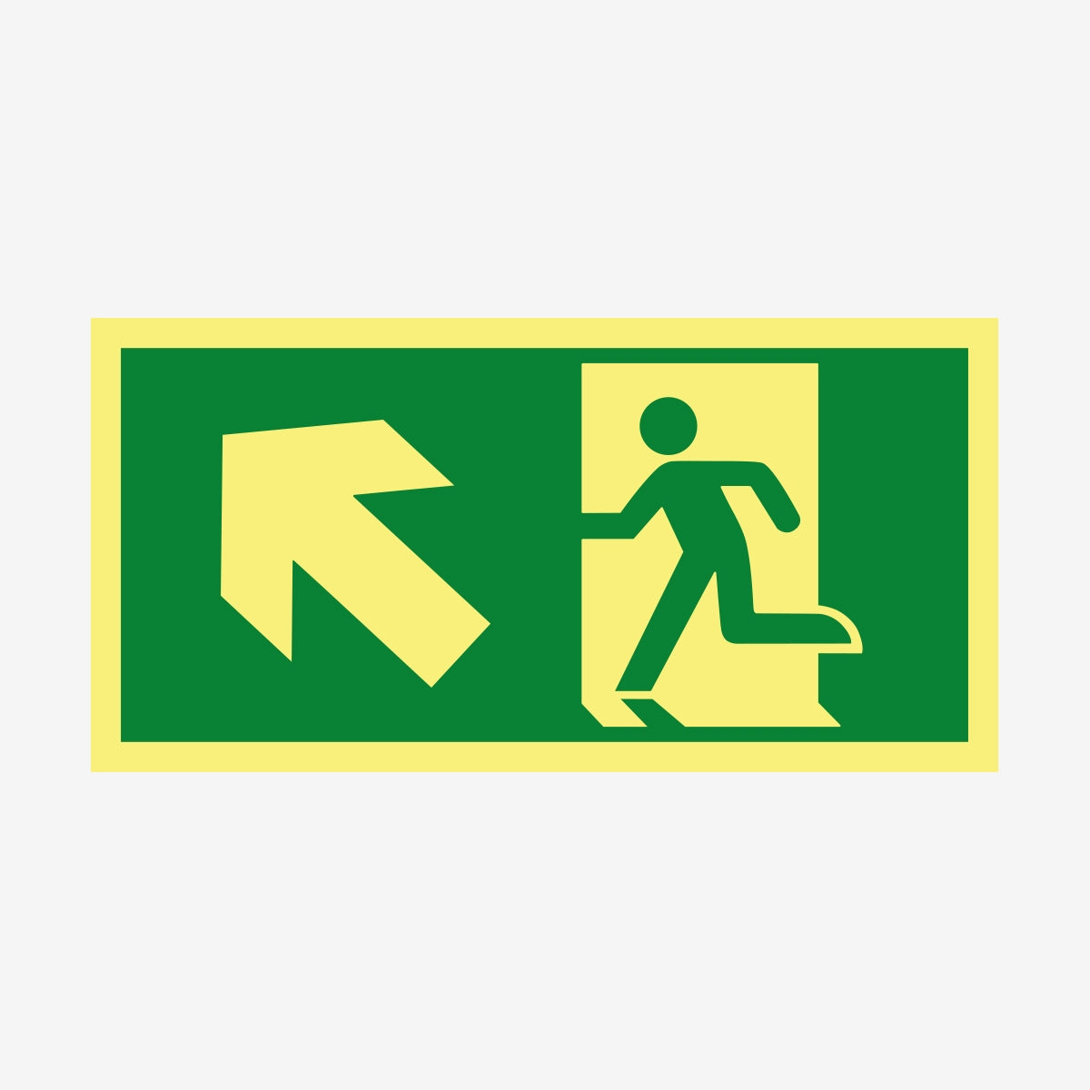 Nödut vänster trappa upp ISO en Skylt från Nordisk skylt