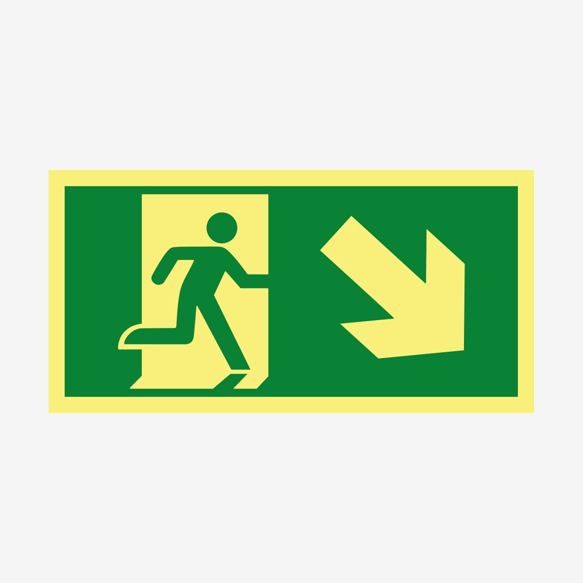 Nödut höger trappa ner ISO en Skylt från Nordisk skylt