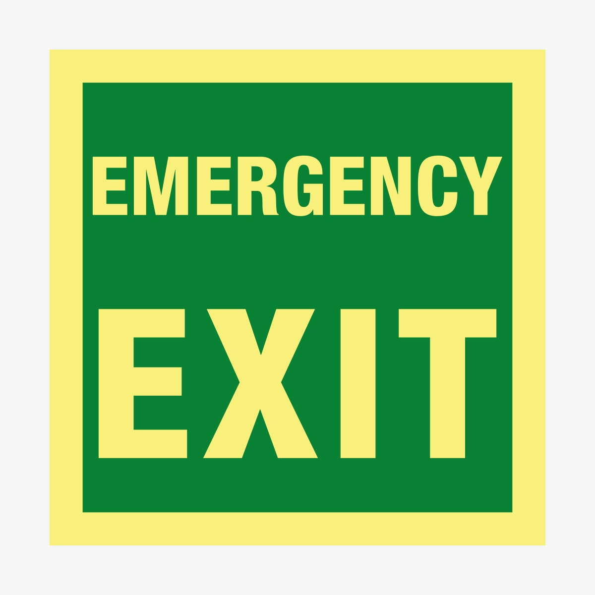 Emergency exit en Skylt från Nordisk skylt