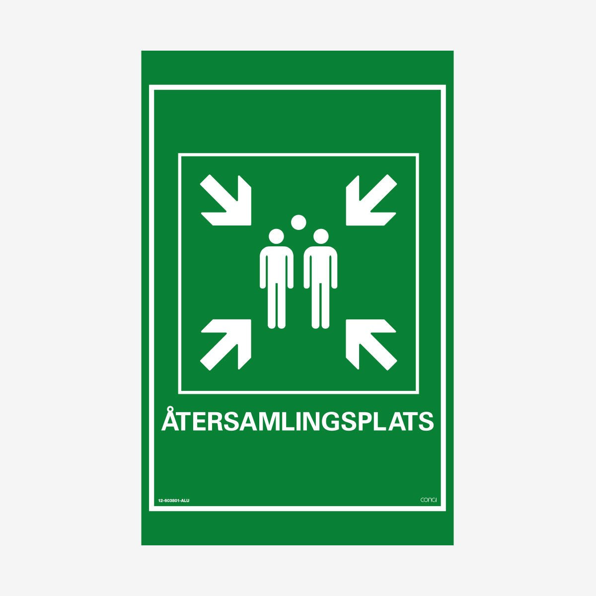 Återsamlingsplats GRÖN/VIT en Skylt från Nordisk skylt