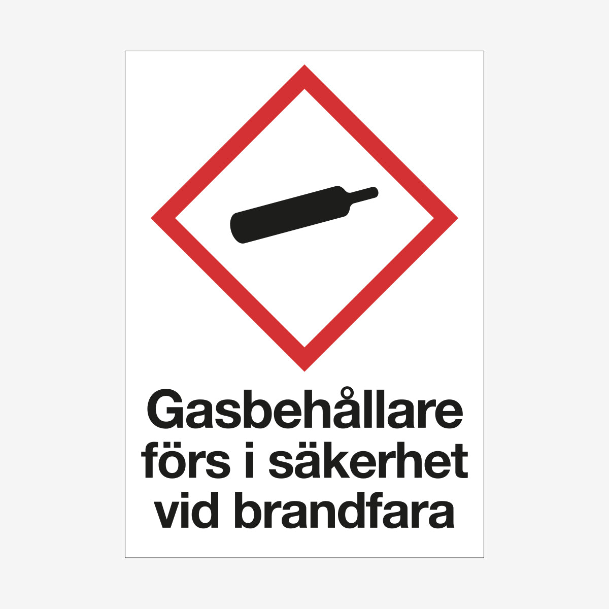 Gasbehållare förs i säkerhet en Tillbehör från Nordisk skylt