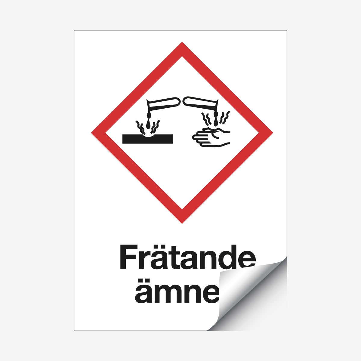 Frätande ämnen en Skylt från Nordisk skylt