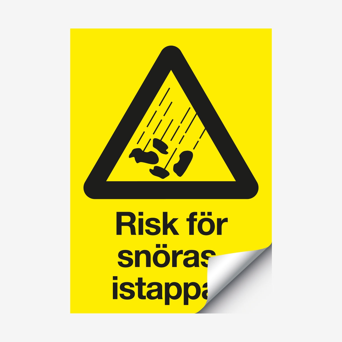 Risk för snöras en Skylt från Nordisk skylt