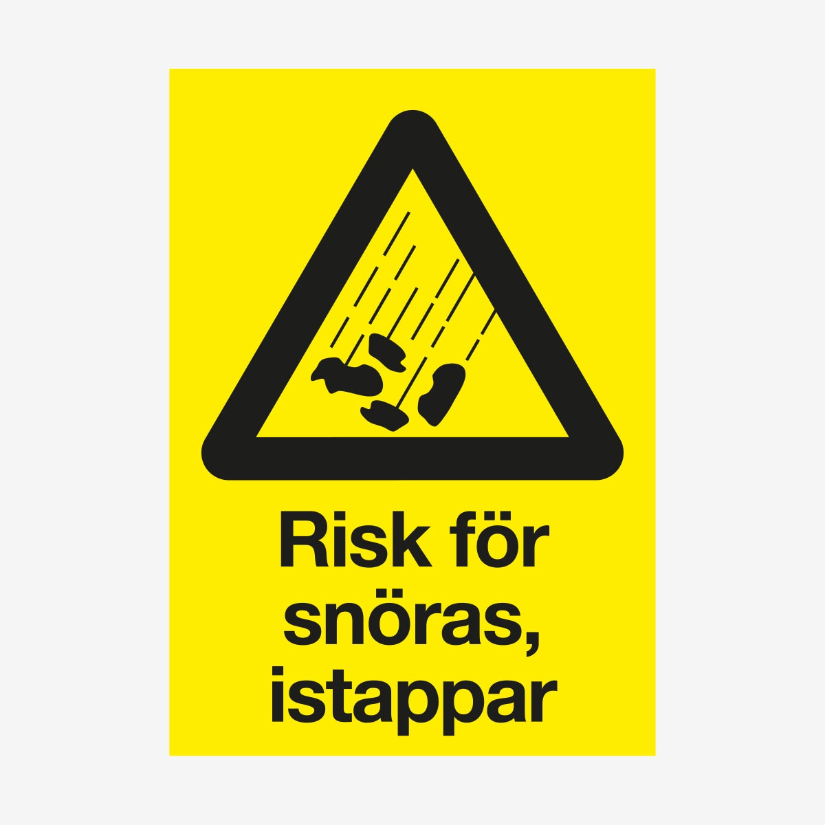 Risk för snöras en Skylt från Nordisk skylt