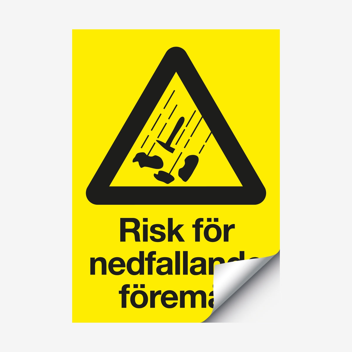 Risk för nedfallande föremål en Skylt från Nordisk skylt