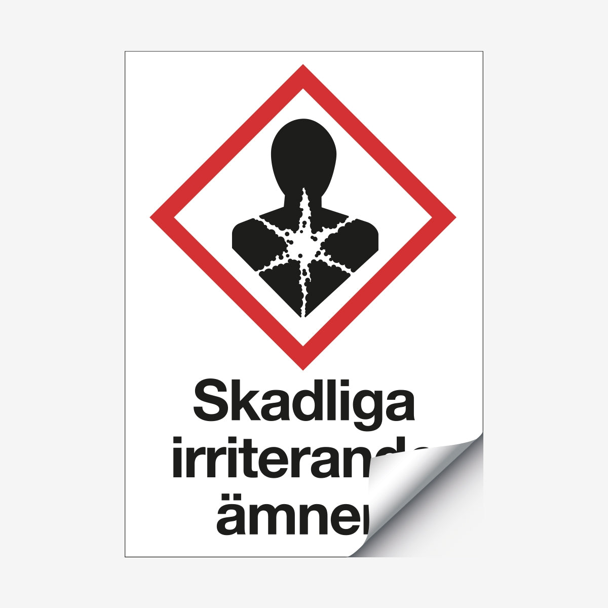 Skadliga irriterande ämnen en Skylt från Nordisk skylt