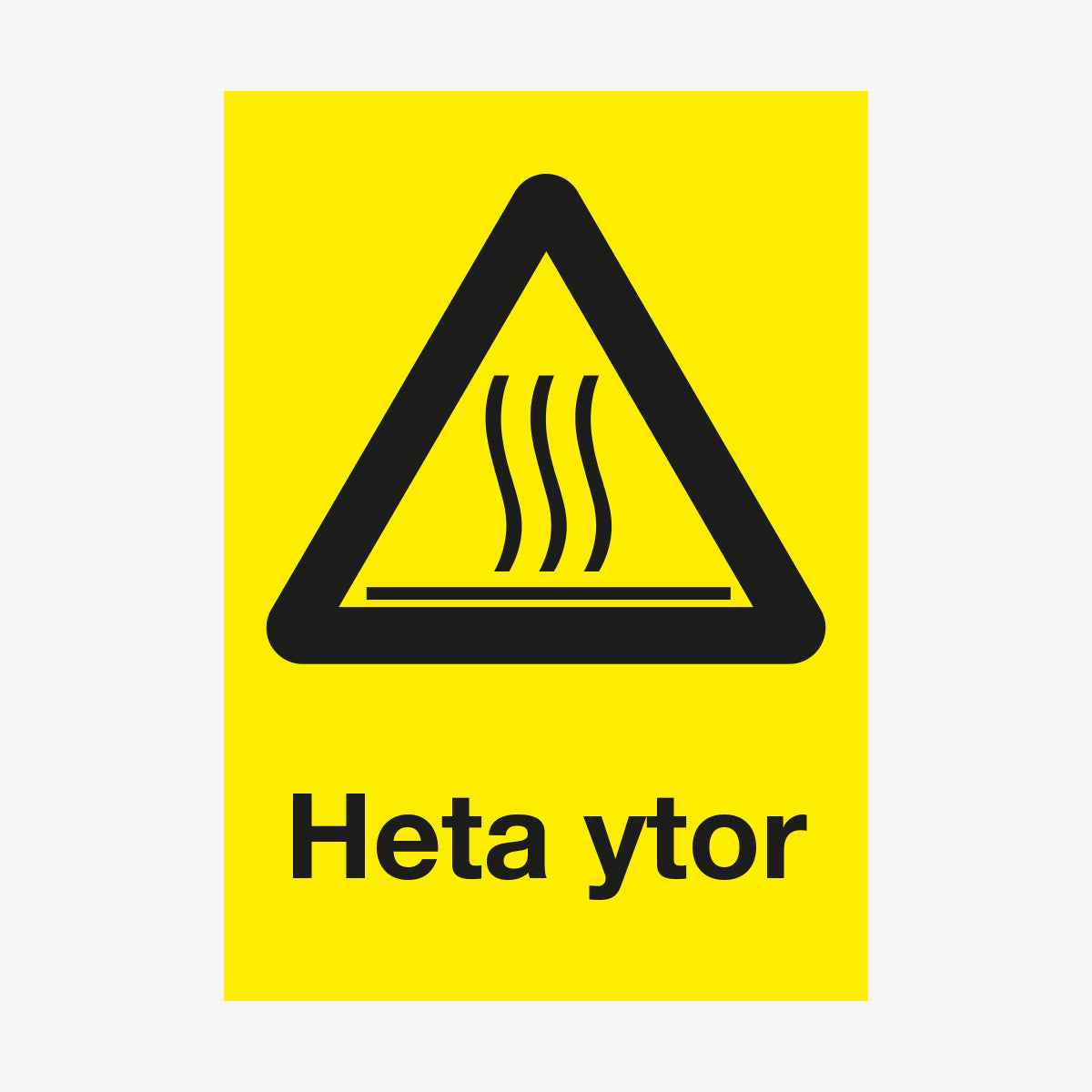 Heta ytor en Skylt från Nordisk skylt