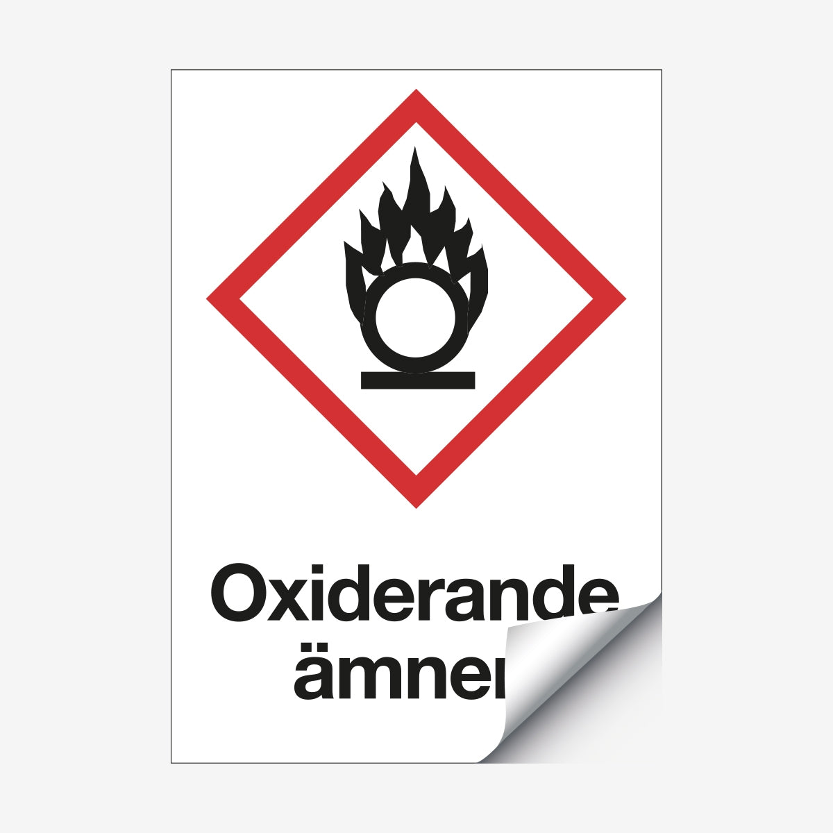 Oxiderande ämnen en Skylt från Nordisk skylt