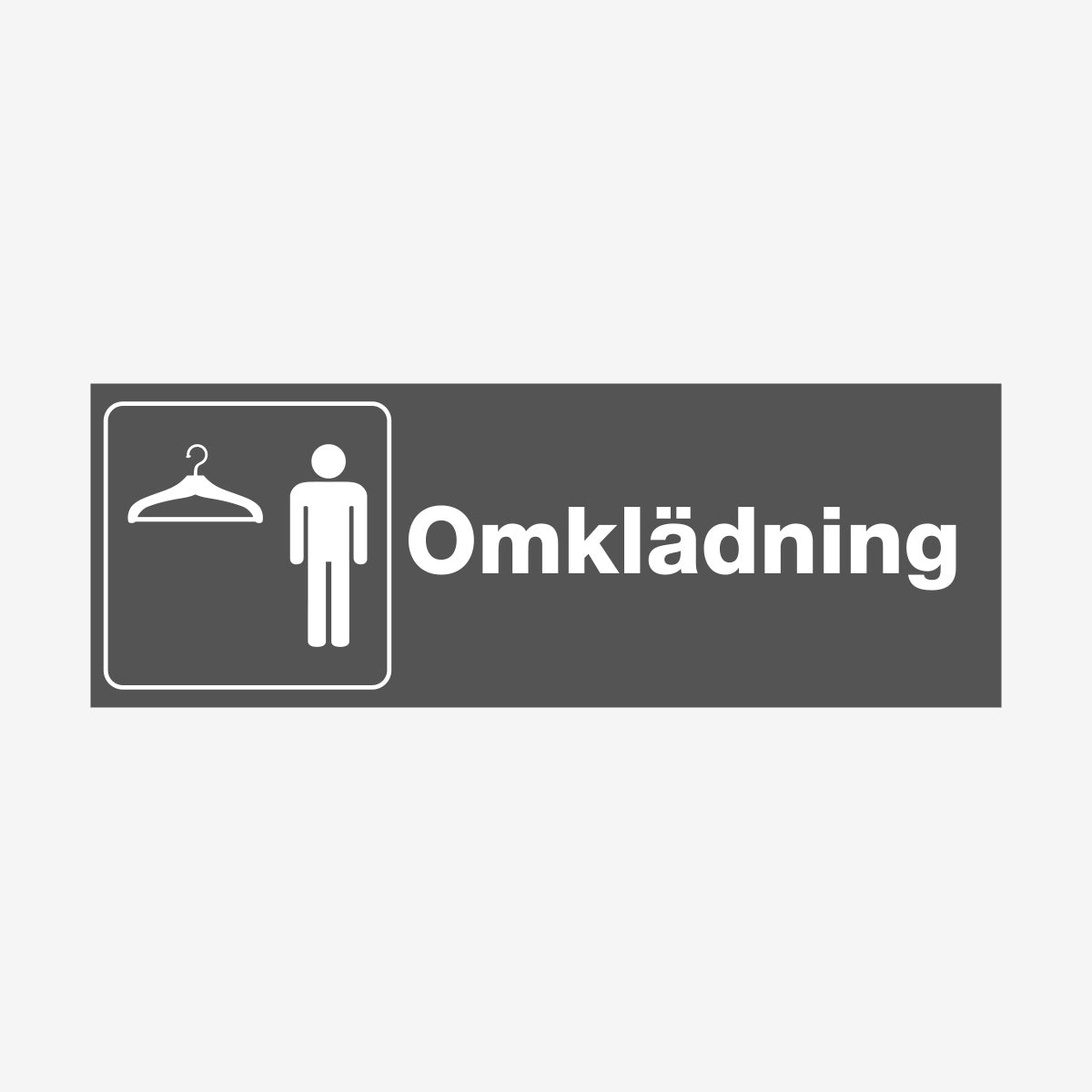 Omklädning herr en Skylt från Nordisk skylt