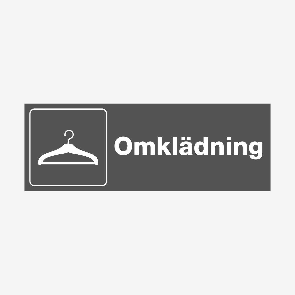 Omklädning en Skylt från Nordisk skylt