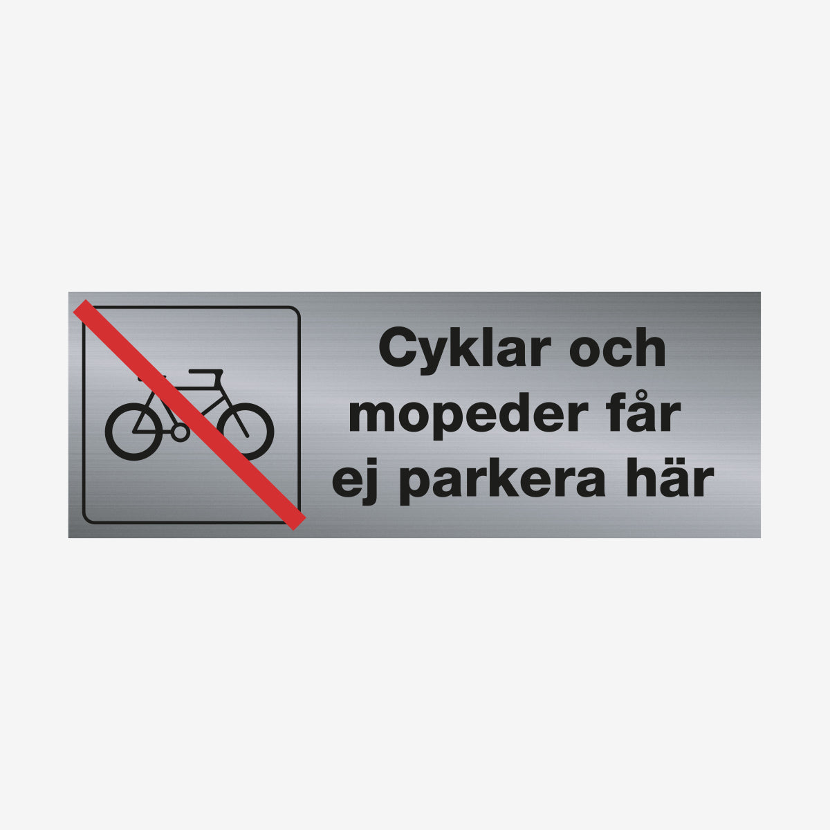 Cyklar och mopeder får ej parkera här en Skylt från Nordisk skylt