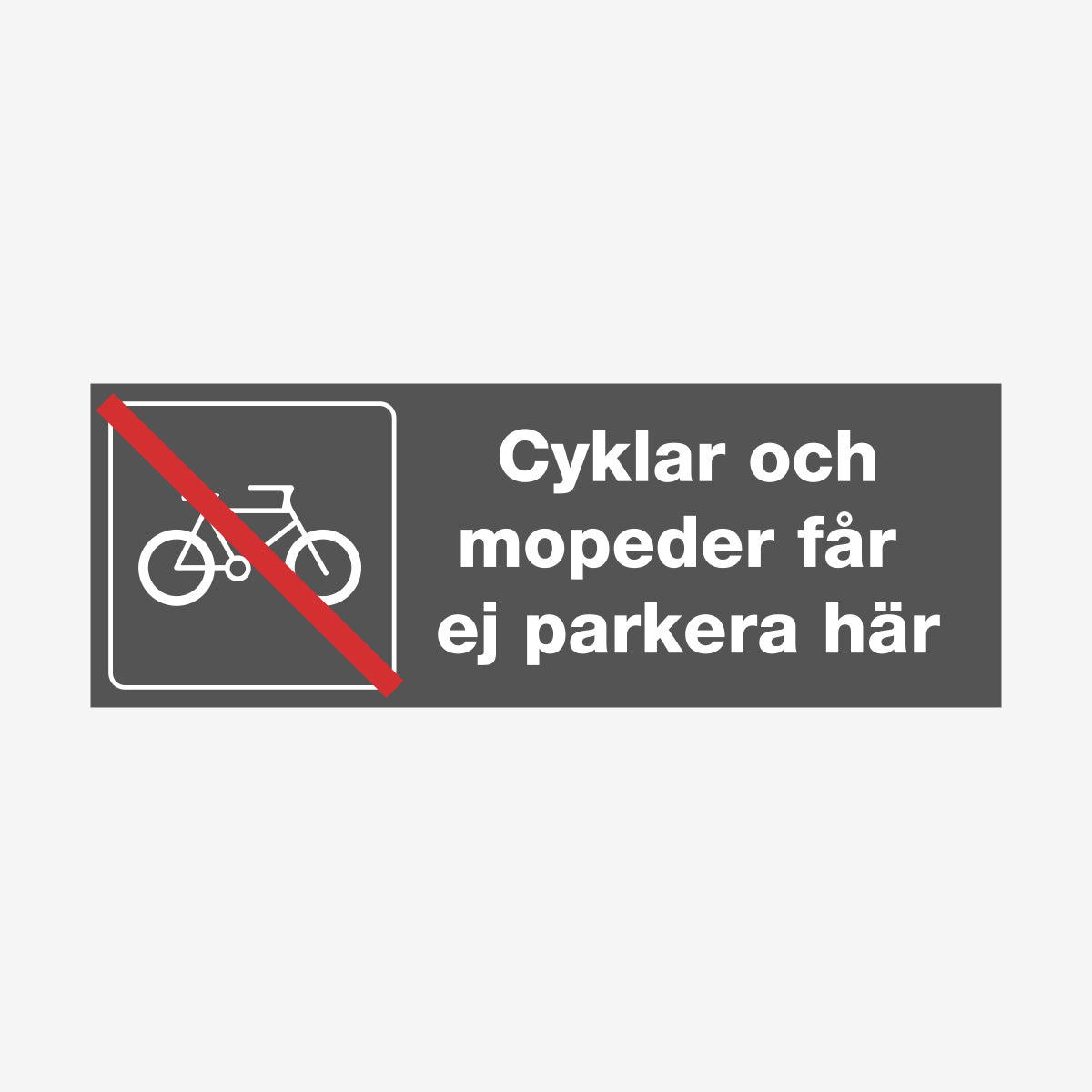 Cyklar och mopeder får ej parkera här en Skylt från Nordisk skylt