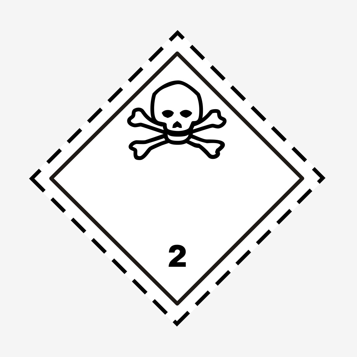 Giftiga gaser nr. 2.3 en Skylt från Nordisk skylt