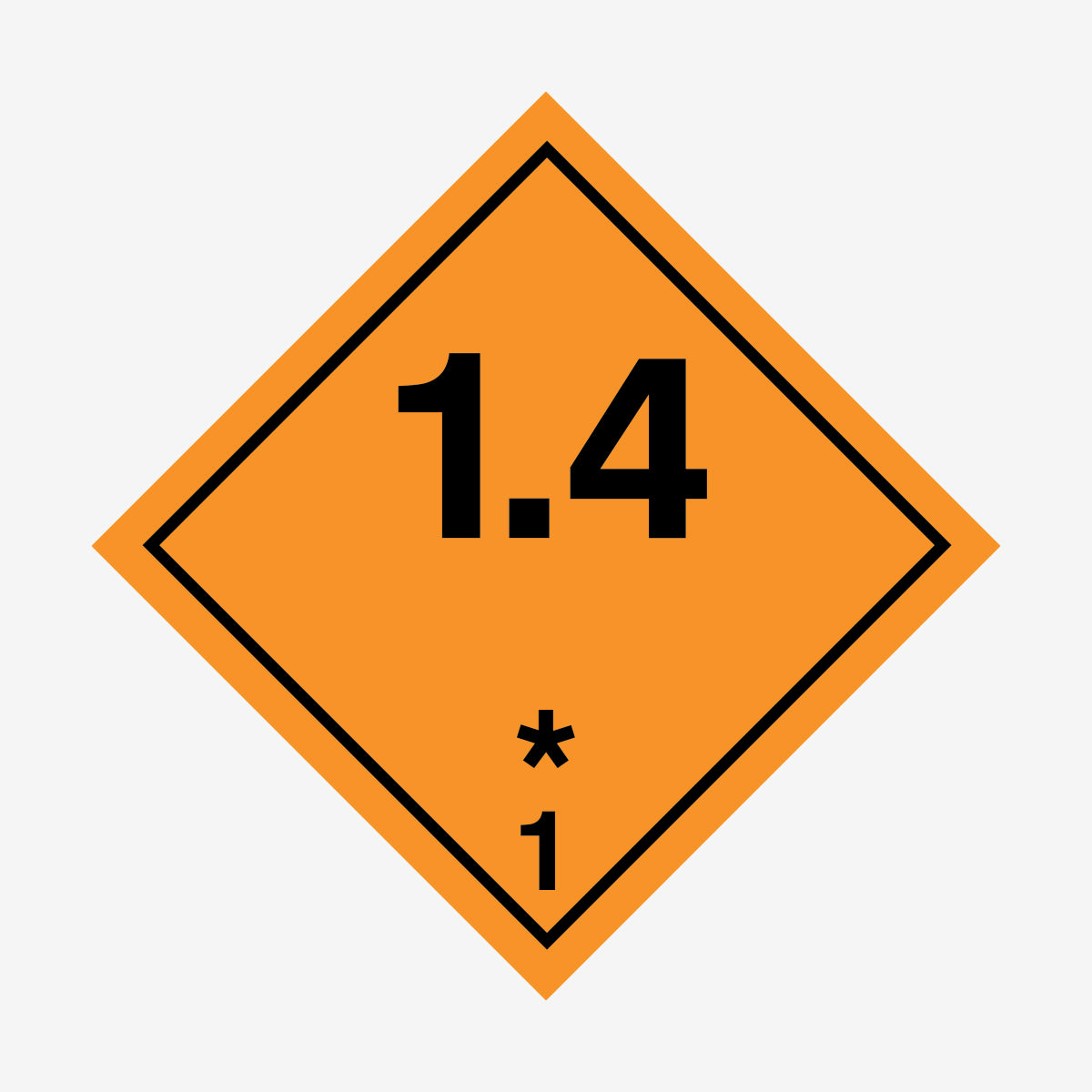 Explosiva ämnen nr. 1.4 en Skylt från Nordisk skylt