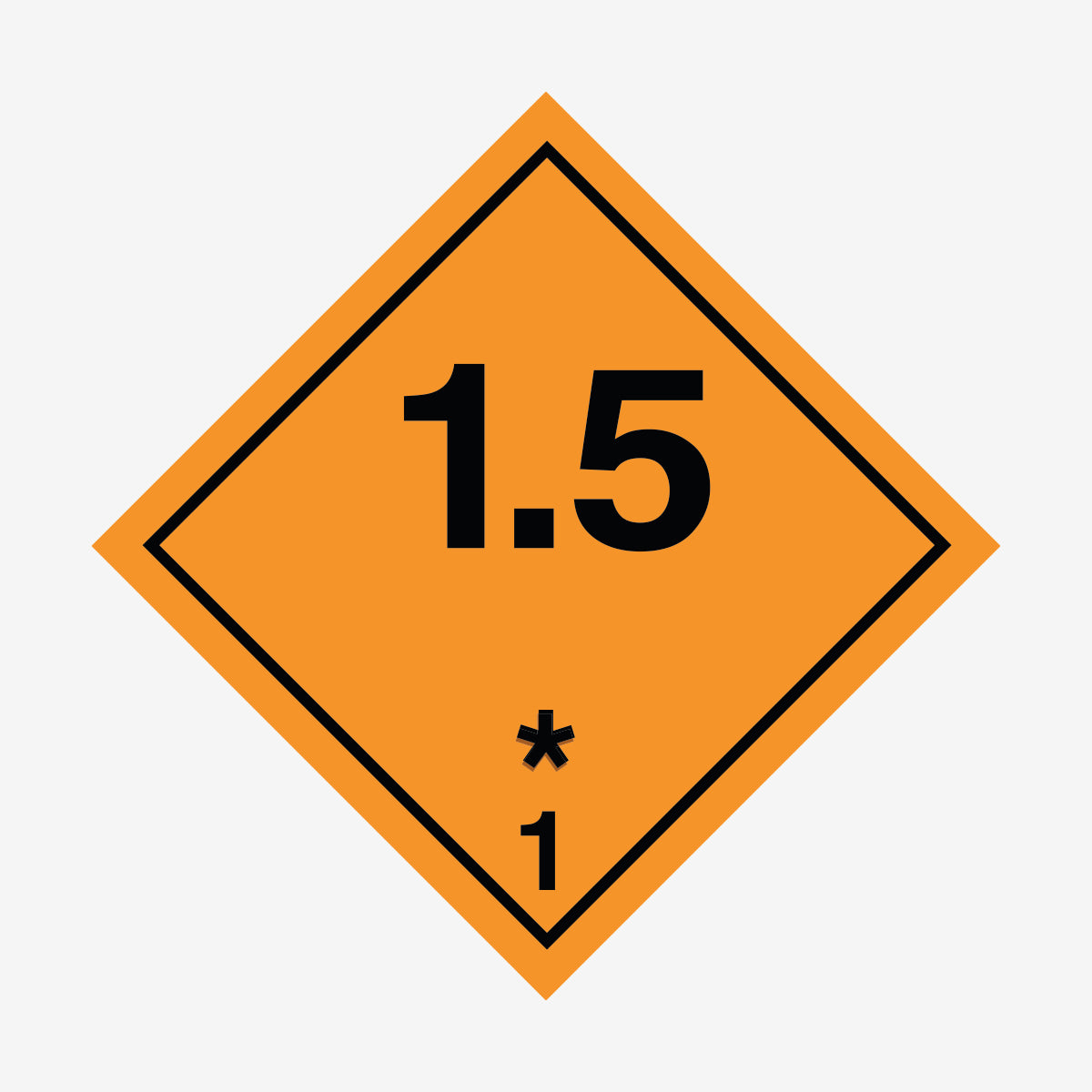 Explosiva ämnen nr. 1.5 en Skylt från Nordisk skylt