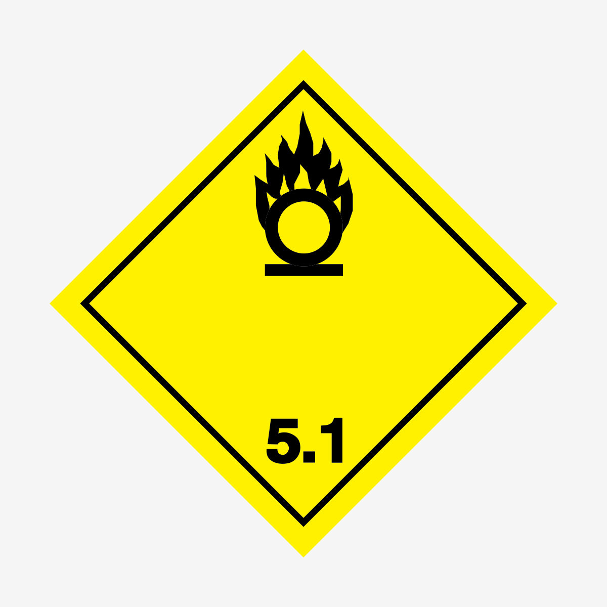 Oxiderande ämnen nr. 5.1 en Skylt från Nordisk skylt