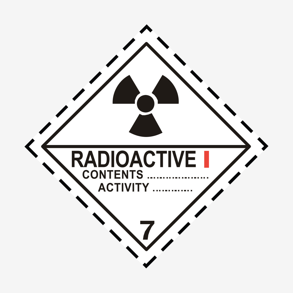 Radioaktiva ämnen nr. 7A en Skylt från Nordisk skylt
