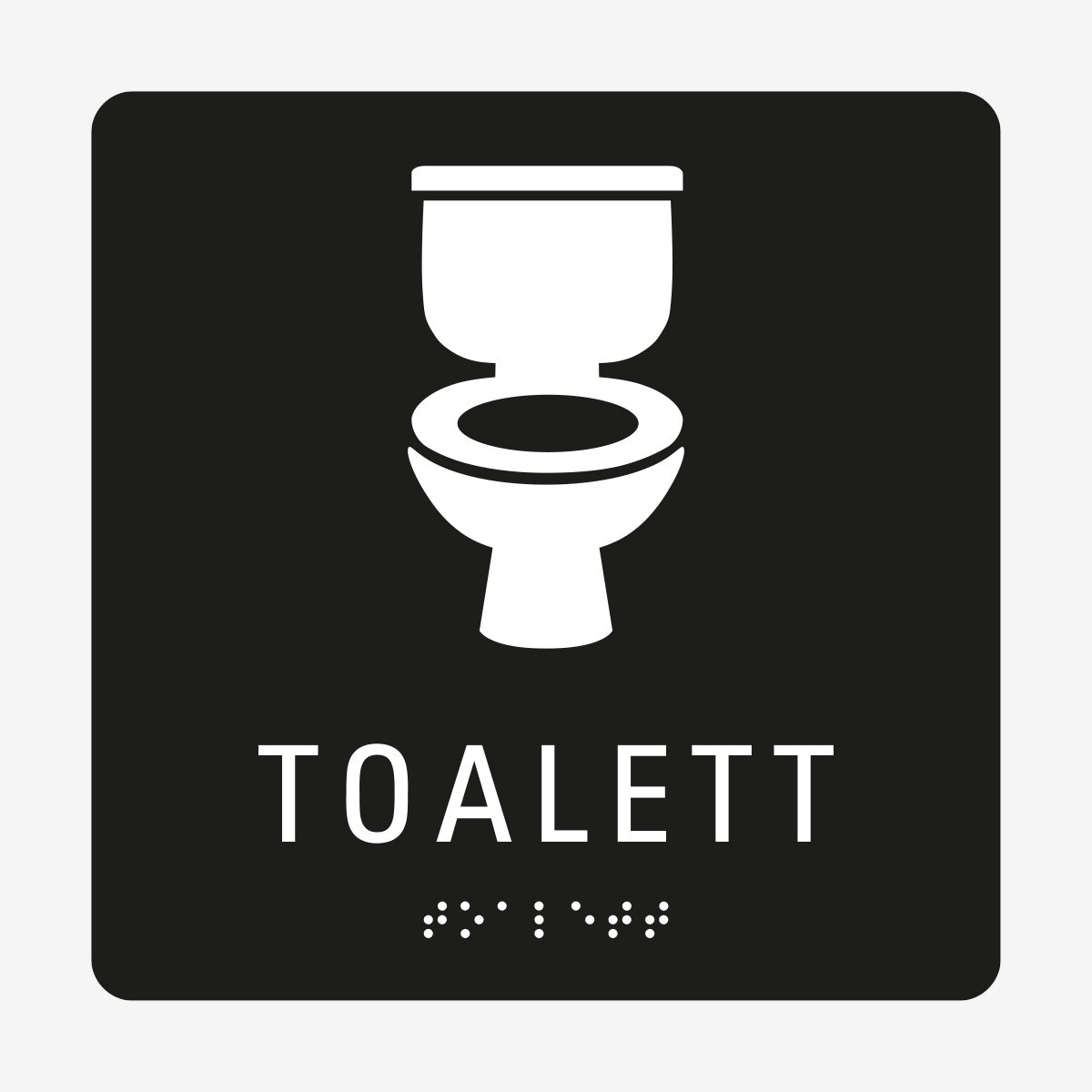 Taktil skylt m. brailleskrift TOALETT