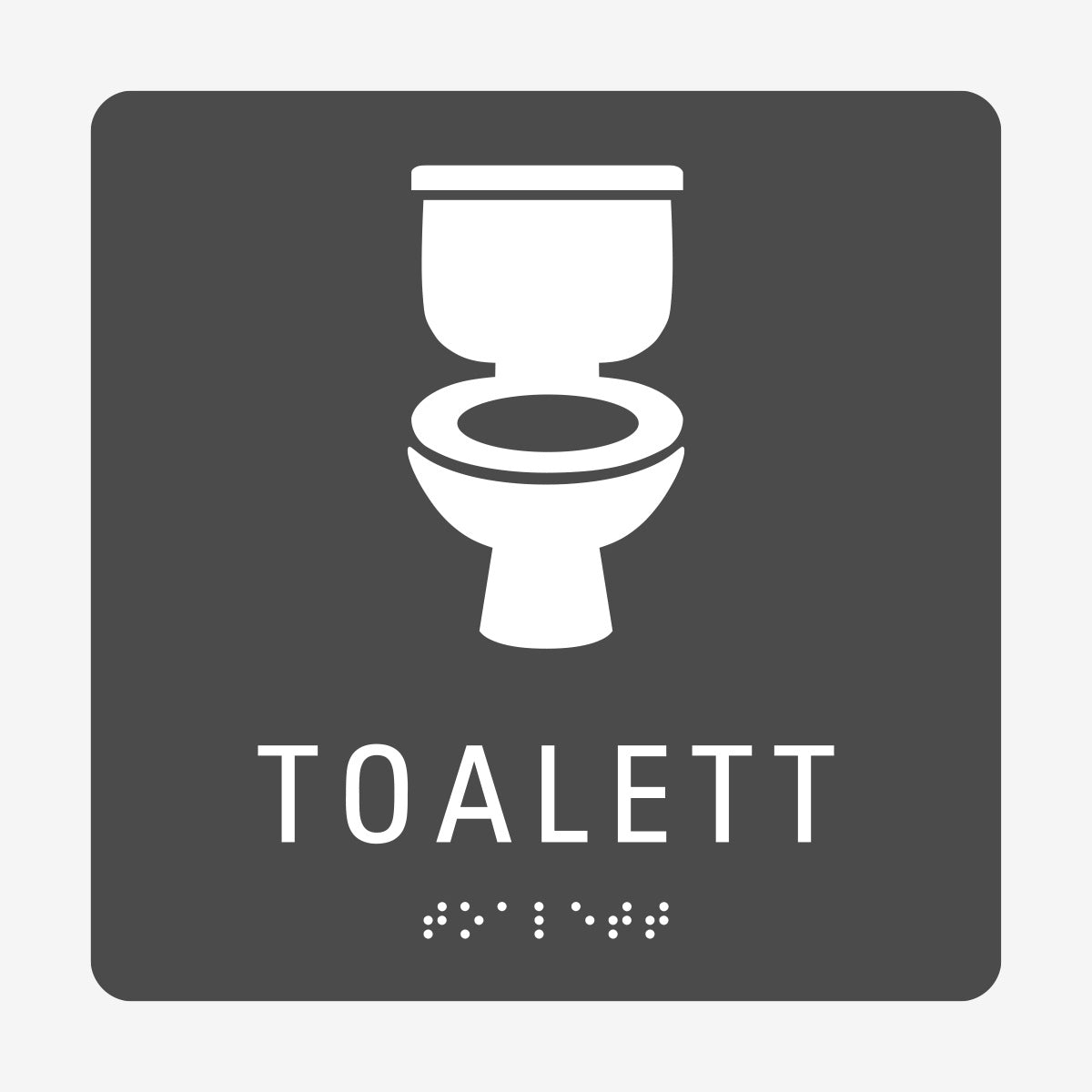 Taktil skylt m. brailleskrift TOALETT
