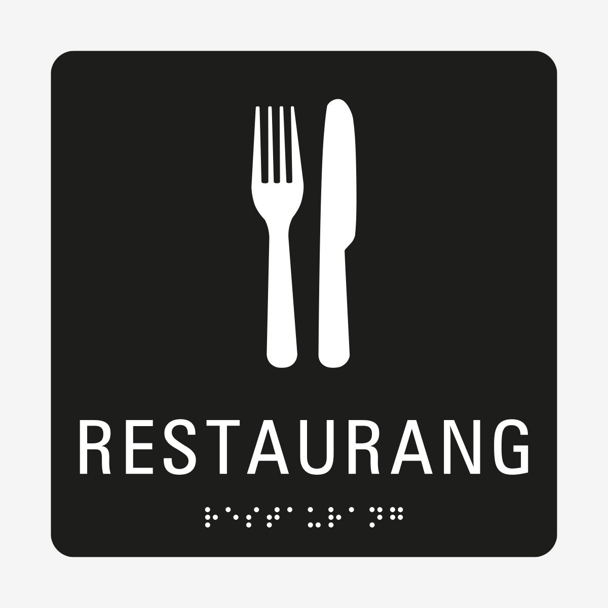 Taktil skylt m. brailleskrift RESTAURANG