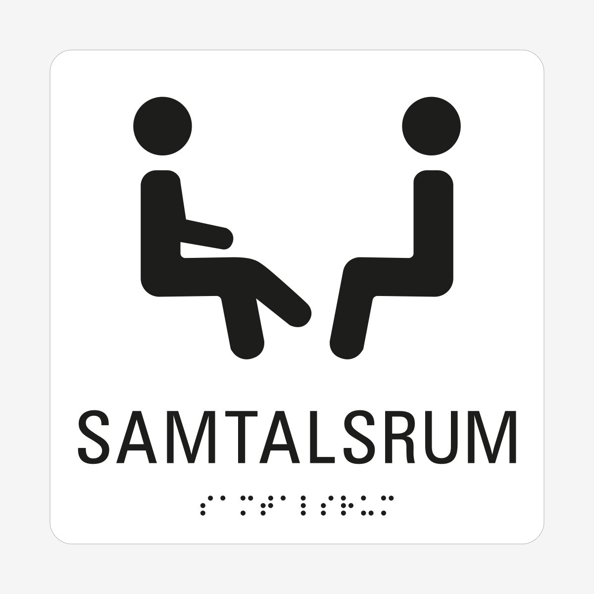 Taktil skylt m. brailleskrift SAMTALSRUM