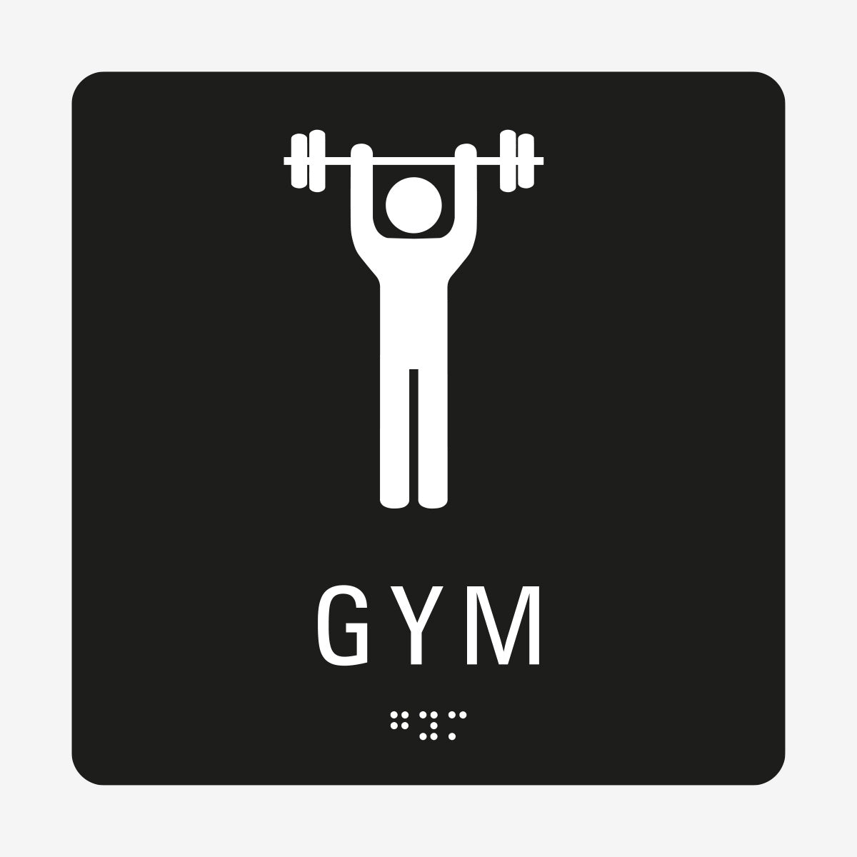 Taktil skylt m. brailleskrift GYM